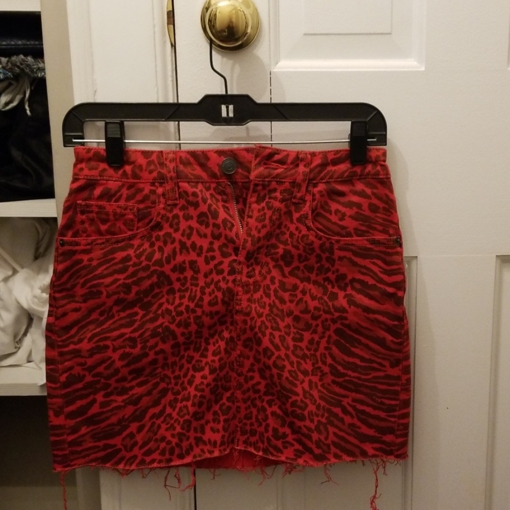 Current/Elliot red denim mini skirt, size 25